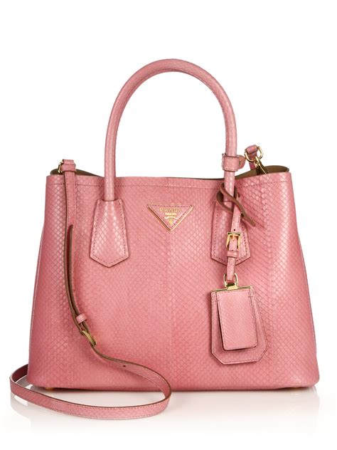 prada small pink purse with two handles|Prada pink nylon bag.